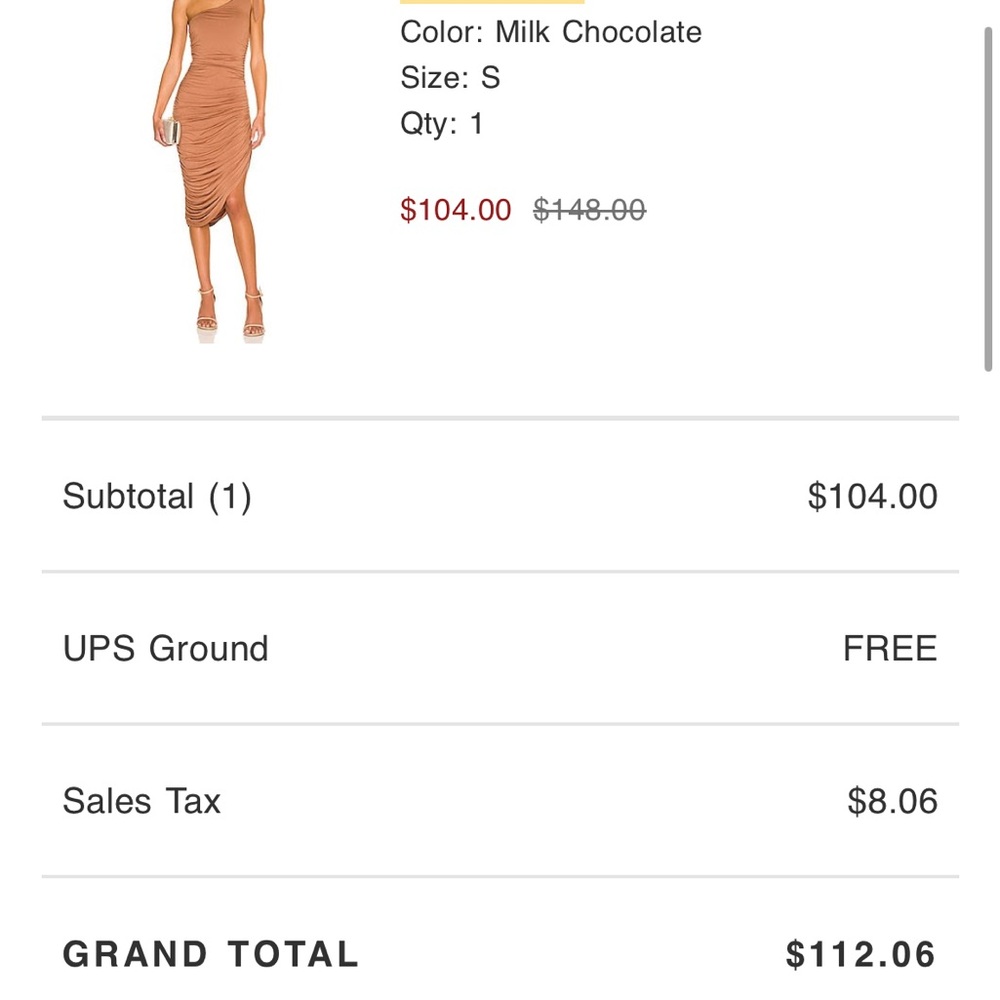 MAJORELLE Milk Chocolate Ruched Dress